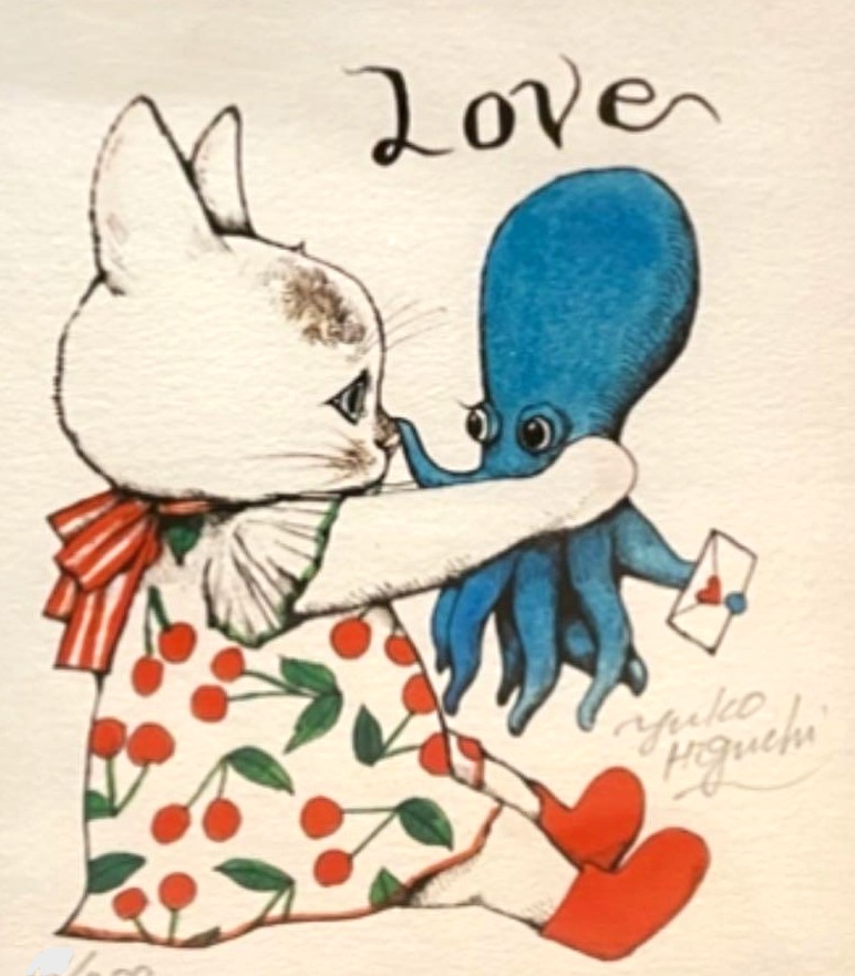 ヒグチユウコの絵画作品　タイトルは、love